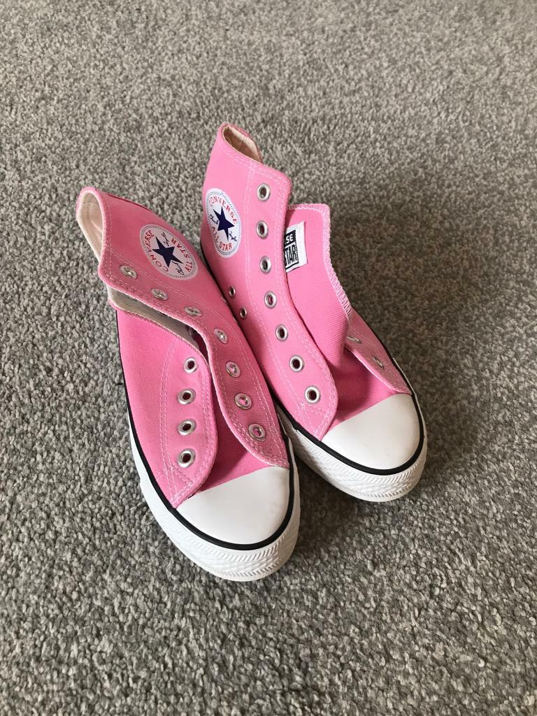 pink converse high tops size 5